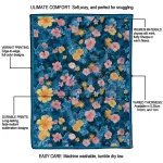 detroit lions hibiscus foliage blue quilt blanket best selling