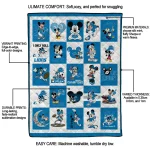 detroit lions mickey pattern blue white quilt blanket best selling