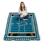 detroit lions mickey player blue quilt blanket best selling