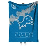 detroit lions shield badge blue quilt blanket best selling