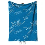 detroit lions sketch lines blue quilt blanket best selling