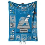 detroit lions snoopy love blue quilt blanket best selling