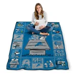 detroit lions snoopy love blue quilt blanket best selling