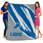 Detroit Lions Stroke Art Blue White Quilt Blanket 1 detroit lions stroke art blue white quilt blanket best selling