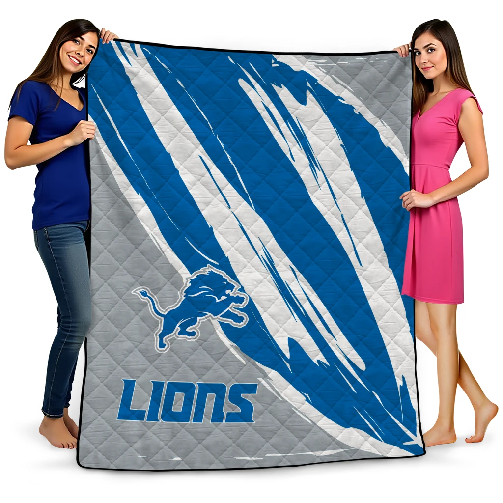 detroit lions stroke art blue white quilt blanket best selling detroit lions stroke art blue white quilt blanket best selling