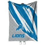 detroit lions stroke art blue white quilt blanket best selling