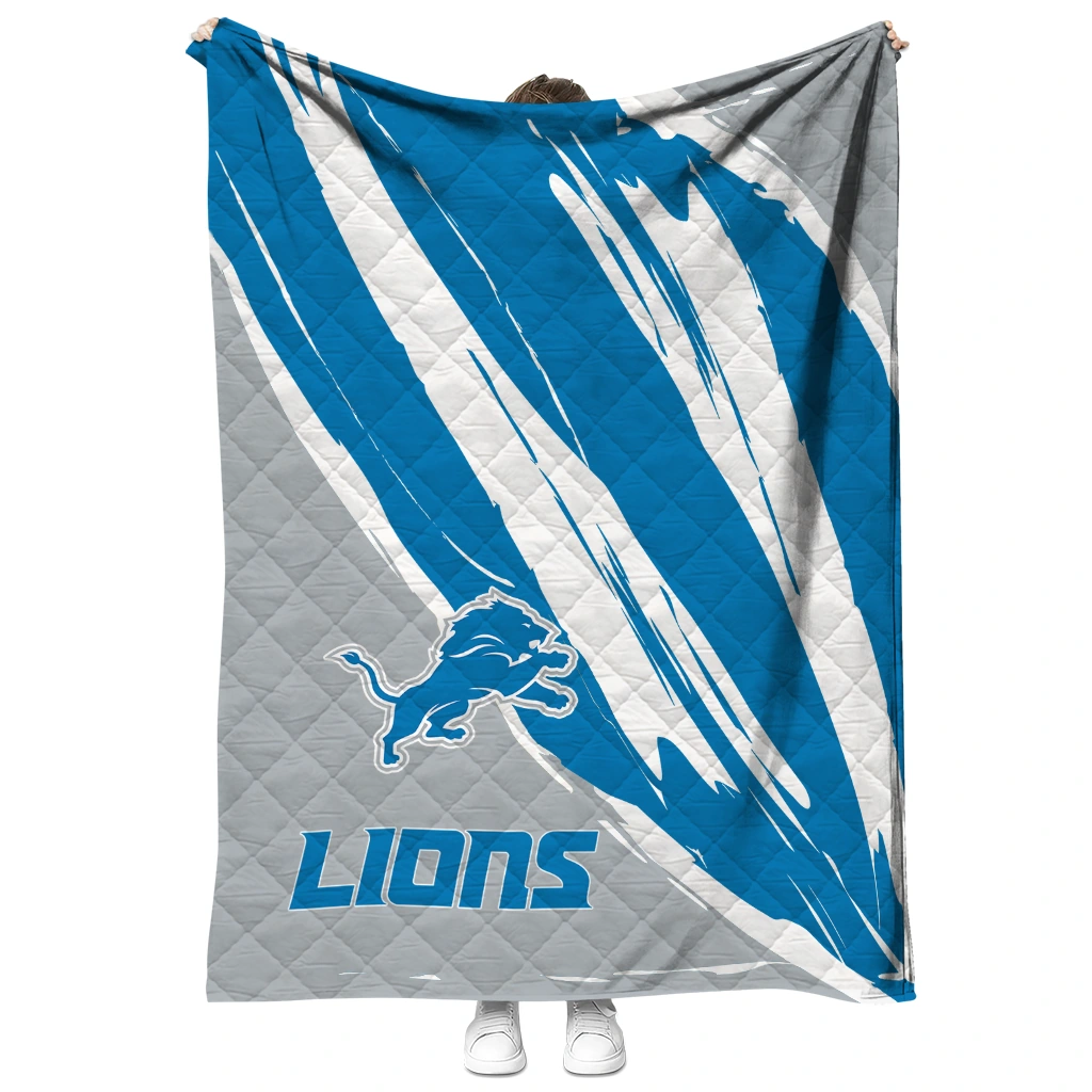 detroit lions stroke art blue white quilt blanket fashion forward detroit lions stroke art blue white quilt blanket fashion forward