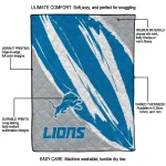 detroit lions stroke art blue white quilt blanket best selling