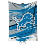 detroit lions wild lines blue white quilt blanket best selling
