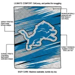 detroit lions wild lines blue white quilt blanket best selling