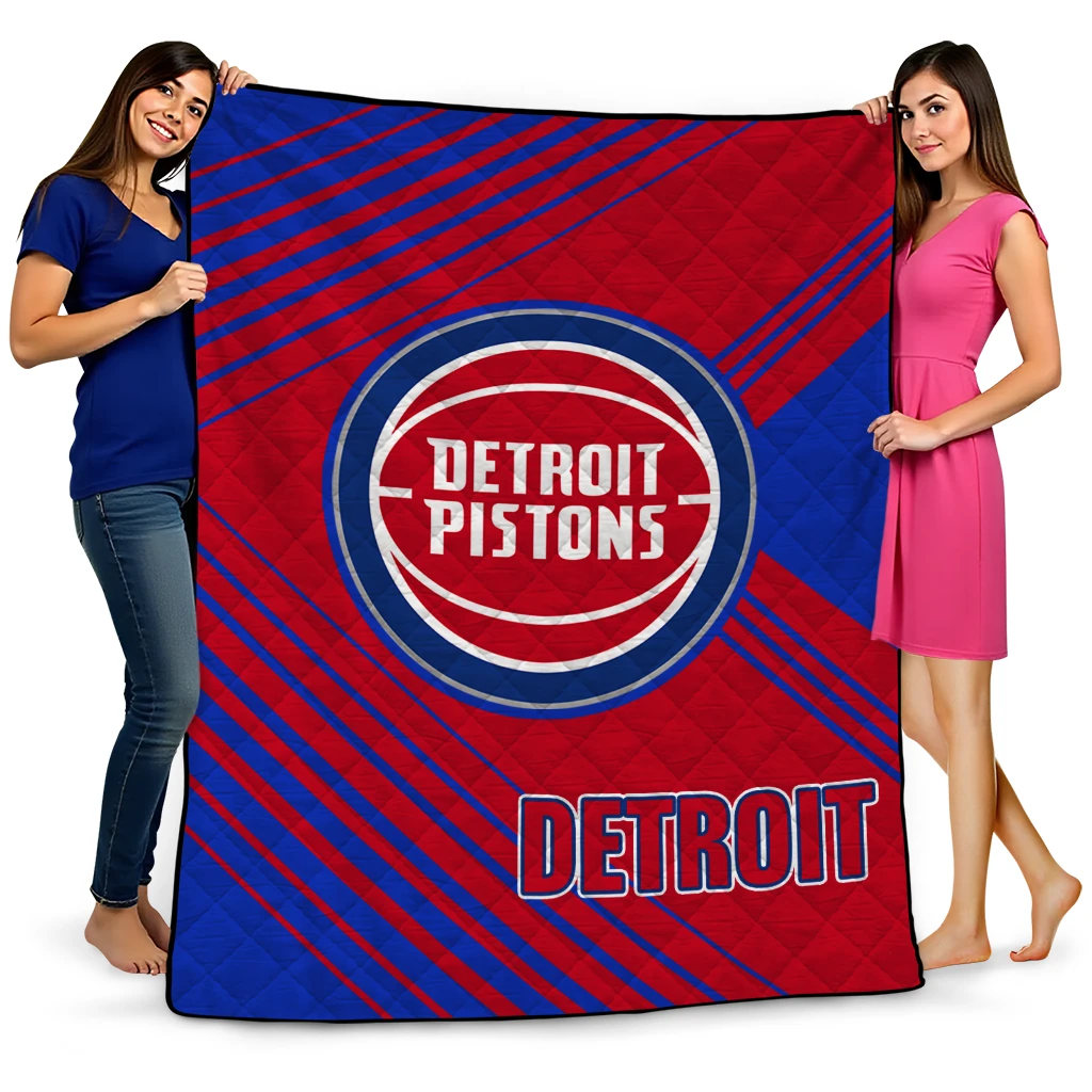 detroit pistons arrow layers red quilt blanket best selling