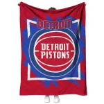 detroit pistons block border red quilt blanket best selling
