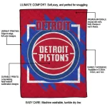 detroit pistons block border red quilt blanket best selling