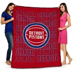 detroit pistons bold red quilt blanket best selling