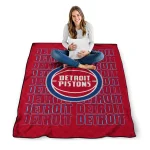 detroit pistons bold red quilt blanket best selling