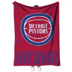 detroit pistons brick grid red quilt blanket best selling