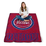 detroit pistons brick grid red quilt blanket best selling