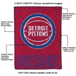 detroit pistons brick grid red quilt blanket best selling