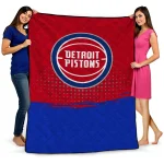 detroit pistons dot illusion red quilt blanket best selling
