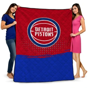 detroit pistons dot illusion red quilt blanket best selling