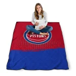detroit pistons dot illusion red quilt blanket best selling