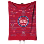 detroit pistons handdrawn stripes red quilt blanket best selling