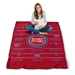 detroit pistons handdrawn stripes red quilt blanket best selling