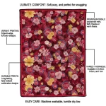 detroit pistons hibiscus foliage red quilt blanket best selling