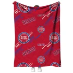 detroit pistons sketch lines red quilt blanket best selling