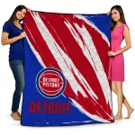 detroit pistons stroke art red white quilt blanket best selling