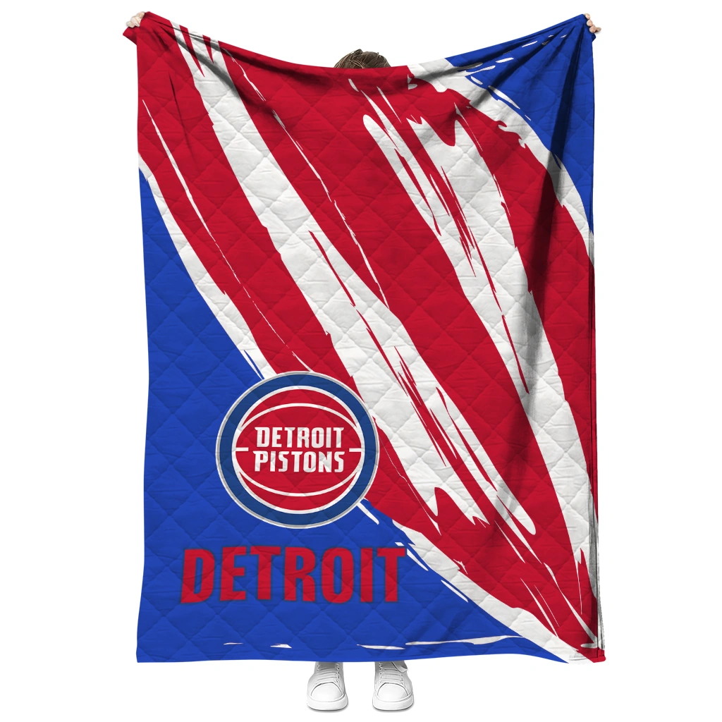 detroit pistons stroke art red white quilt blanket fashion forward
