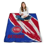 detroit pistons stroke art red white quilt blanket best selling