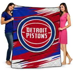 detroit pistons wild lines red white quilt blanket best selling