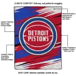 detroit pistons wild lines red white quilt blanket best selling