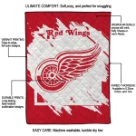 detroit red wings block border red quilt blanket best selling