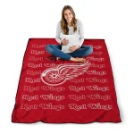 detroit red wings bold red quilt blanket best selling