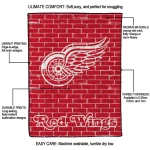 detroit red wings brick grid red quilt blanket best selling