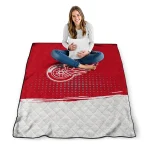 detroit red wings dot illusion red quilt blanket best selling