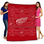 detroit red wings handdrawn stripes red quilt blanket best selling