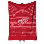 detroit red wings handdrawn stripes red quilt blanket best selling