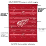 detroit red wings handdrawn stripes red quilt blanket best selling