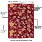 detroit red wings hibiscus foliage red quilt blanket best selling