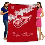 Detroit Red Wings NHL Shield Red Quilt Blanket 1 detroit red wings nhl shield red quilt blanket best selling