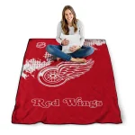 detroit red wings nhl shield red quilt blanket best selling
