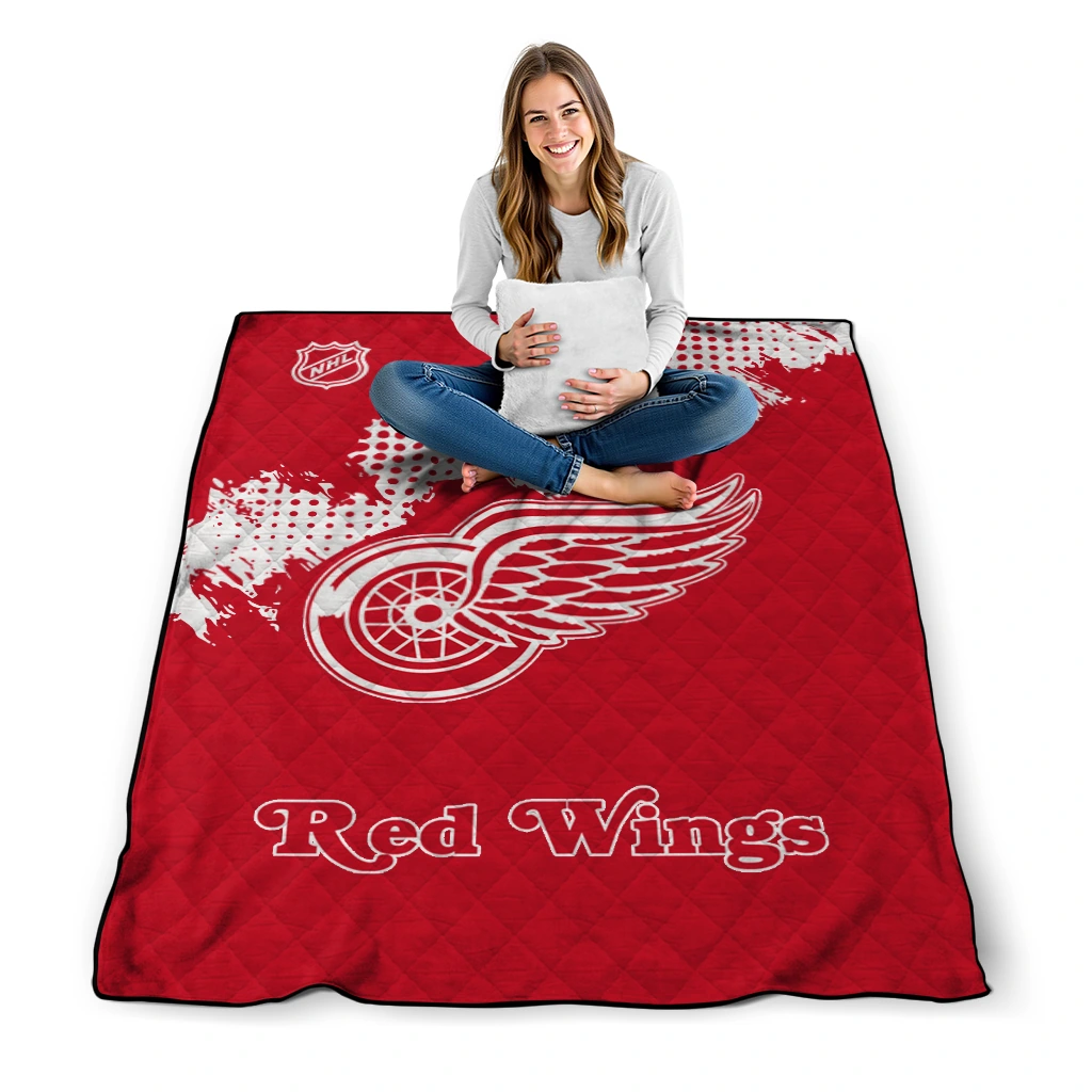 detroit red wings nhl shield red quilt blanket high quality detroit red wings nhl shield red quilt blanket high quality