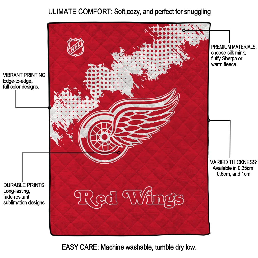 detroit red wings nhl shield red quilt blanket latest model detroit red wings nhl shield red quilt blanket latest model