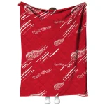 detroit red wings sketch lines red quilt blanket best selling