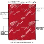 detroit red wings sketch lines red quilt blanket best selling