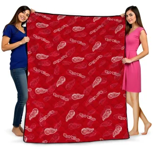 detroit red wings solid classic red quilt blanket best selling
