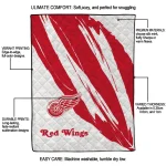 detroit red wings stroke art red white quilt blanket best selling